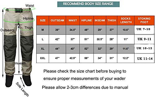 Atmungsaktiv Angelbekleidung Watstiefel Angel Angelhose Fliegen Wathose Hose Dauerhafte Wetterfeste Waten Wathose Herren… – Bild 4