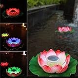 ECBUY Waterproof Solar Floating LED Lotus Light, Color-changing Flower Night Lamp /Pond /Garden/house Lights for Pool /Party Fancy Ideal Novel Creative Gift for Christmas (Multi color, 1 Piece)