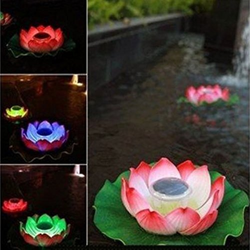 ECBUY Waterproof Solar Floating LED Lotus Light, Color-changing Flower Night Lamp /Pond /Garden/house Lights for Pool /Party Fancy Ideal Novel Creative Gift for Christmas (Multi color, 1 Piece)
