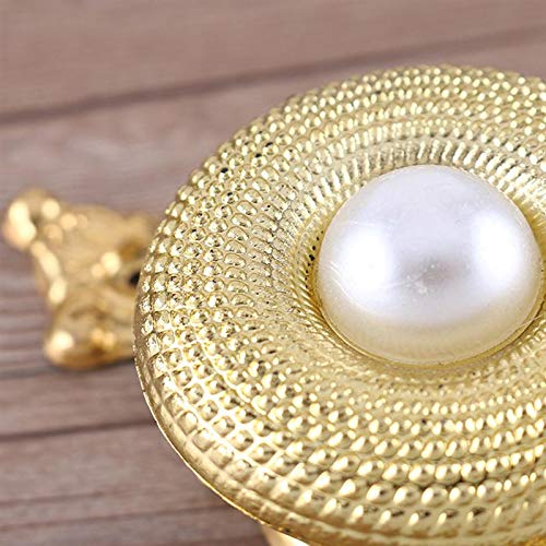 JISETY 2Pcs Drapery Hooks Metal Pearl Decorated Wall Mounted Coat Hanger Tassel Curtain Tieback Holdbacks