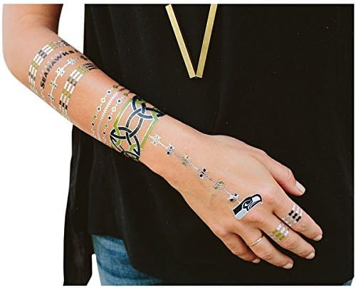 Seattle Seahawks Metallic Fashion Tattoos