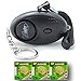 Minder Mini Key Ring Personal Attack Rape Alarm 140db with Flashlight + Spare Battery Set - Secured by Design Approved (UK Police Preferred Specification) (Black)