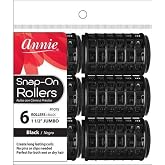 Annie Snap-On Rollers Size Jumbo 6Ct Black