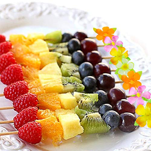 BOSHENG Lot of 144 Cute Flower Snack Cocktail Food Picks Appetizer Bamboo Sticks - Thumbnail 4