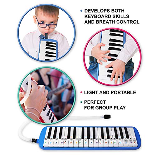 image for inTemenos 32-Key Melodica with 23 Easy Play Songs - Portable Air Piano