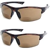 Pink Ribbon Shades, Inc. Bifocal Sport Wrap Half Rim Wrap Around Reading Sunglass Reader Sunglasses Men Women