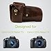 MegaGear Ever Ready Brown Leather Camera Case for EOS Rebel T6, T5i 18-55 IS 18-135 IS / Canon T4i 18-55 18-135 IS