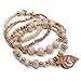 JADE POP - Women's Multicolored Beaded Stretch Stackable Chain Bracelet Set with Charm