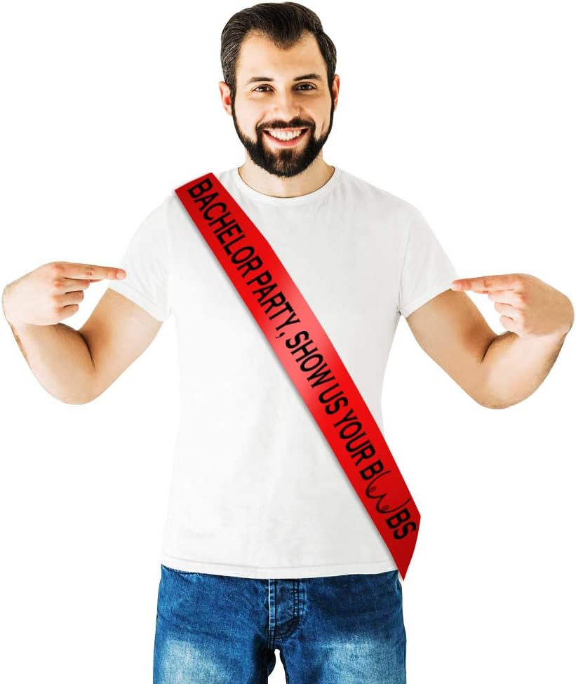 Amazon Com Jcp Bachelor Party Show Us Your Boobs Sash Groom To