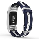 MoKo Fitbit Charge 2 Band , Fine Woven Nylon Adjustable Replacement Strap + Connector for 2016 Fitbit Charge 2 Heart Rate + Fitness Wristband, Wrist Length 5.39