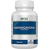 Well of Life: Ashwagandha 650mg + Black Pepper Extract 60 Veg Capsules: Enhanced Sleep & Well-Being. Adrenal Health Support. Non-GMO, GMP Certified. Made in USA.