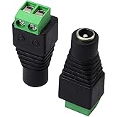 12VDC 5A Female 5.5x2.5 DC Power Jack Plug Adapter Connector Screw Fastening - axGear