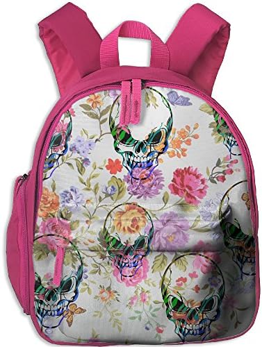 Skull Flower Rainboe Print Kids Casual Lightweight Canvas Backpacks School Rucksack Travel Backpack.