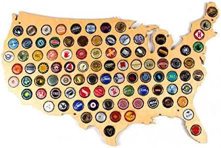 Kimler USA Beer Cap Map. Holds 76 Bottle Caps! Two Feet Wide!