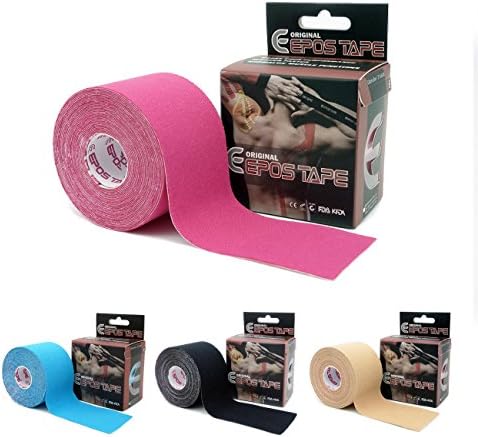 TAPEWELL TW-1PK Original Kinesiology Tape - 100% Cotton, Latex-Free Water & Sweat Resistant Hypoallergenic Acrylic Adhesive FDA & CE Sports Athletic Elastic Muscle Tape (5cm x 5m uncut roll) Pink