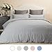 Duvet Cover Set with Zipper Closure-Solid Vintage Grey,King (104
