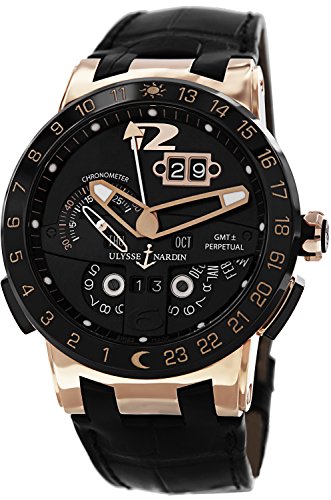 Ulysse nardin el toro men s black leather strap automatic perpetu…