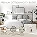 XXL Extra Large Cotton Rope Basket Includes Laundry Bag | Wide Storage Organizer for Living Room, Blankets, Sofa Throws, Nursery, Baby Kids Toys, Playroom: 20