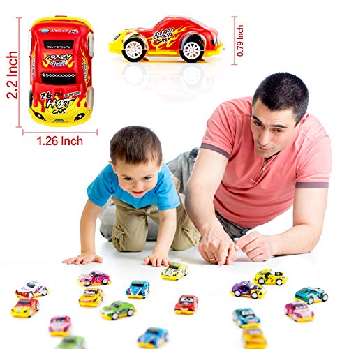 Faliilove Pull Back Cars, 36 Pack Mini Race Cars Toys Assorted Play Vehicles for Preschool Toddlers Boys & Girls Birthday Party Favors for Kids Gifts | Cake Topper Decorations | Easter Egg Fillers