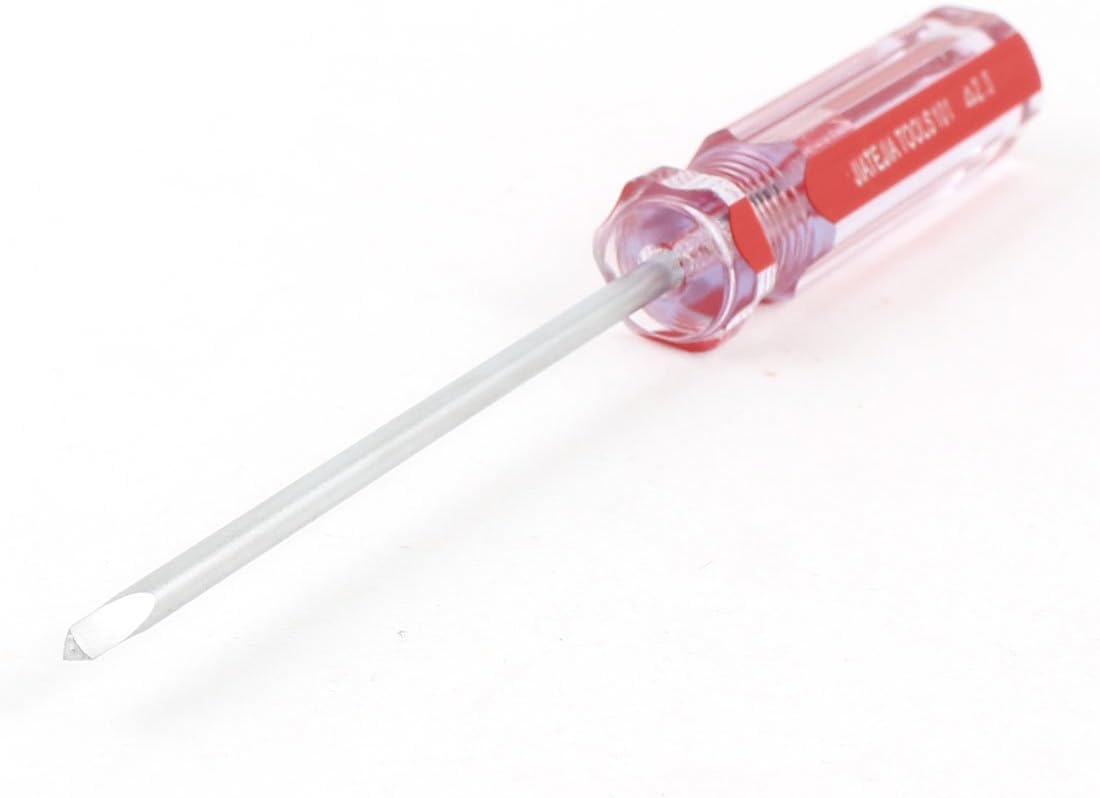 Sourcingmap Nonslip Plastic Handle 2.3mm Magnetic Tip Triangle Head Screwdriver, Silver Tone, Clear, Red, 2.3mm x 75mm