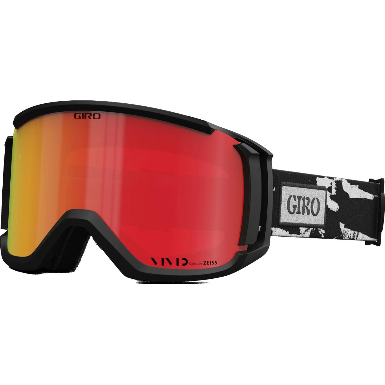 Giro Revolt Ski/Snow Goggles - Black & White Stained - Vivid Ember Lens