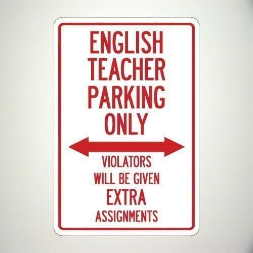 Amazon.com: English Teacher Parking Only Sign: Handmade