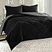 Elegant Comfort All Season Light Weight Down Alternative Reversible 3-Piece Comforter Set, Full/Queen, Black/Grey