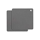 Premium Extra Thick Silicone Trivet Mat, Multi-Purpose Silicone Pot Holders, Spoon Rest and Kitchen Table Mat - Insulated, Flexible, Durable, Non Slip Hot Pads and Heat Resistance Coasters