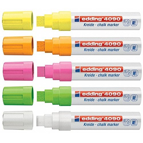 4er Pack Edding 4095 Kreidemarker 2 3 Mm Weiss Amazon De