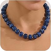 HUAYUNFANG Resin Beads Necklace for Women Chunky Choker Necklaces Boho Colorful Acrylic Beaded Choker Necklace Chunky Statement Jewelry