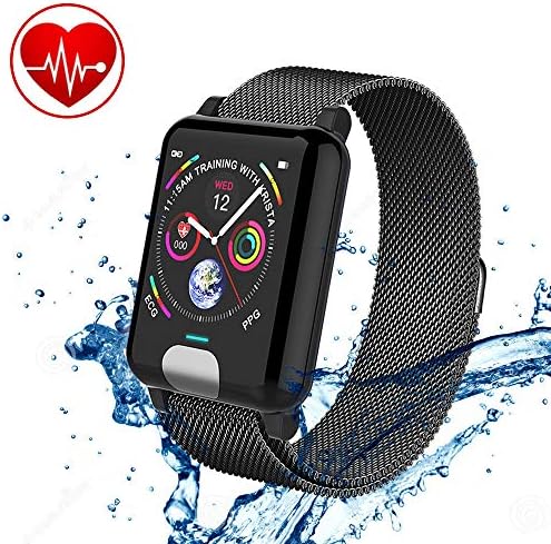 Anyasun Color Screen Fitness Tracker, ECG PPG Heart Rate Blood Pressure Smart Watch Brightness Adjustable, Step Counter,Calories,Sleep Monitor,Alarm,Call SMS Notice for Men Women Kids(Magnetic Band)