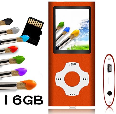 Tomameri - Compact, Digital and Portable MP4 / MP3 Player with Rhombic Button ( Including 16 GB Micro SD Card), E-Book Reader, Photo Viewer, FM Radio Video Movie and Voice Recorder Supported- Orange