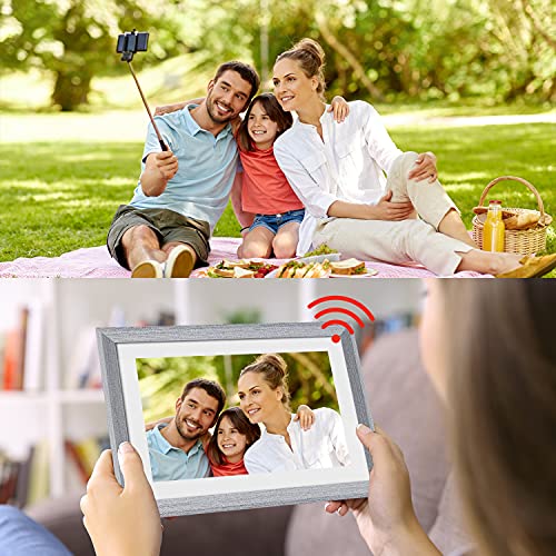 FRAMEO Digital Picture Frame WiFi 10.1 inch IPS Touch Screen HD Display