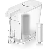 PHILIPS 20 Cup Water Filter Pitcher with Plus Filter - ADD5903, Rechargeable Water Dispenser, Water Purifier Filter for Fridge Door, 1 Plus Filter for 3 Months/60 Gallons, Reduces Lead & 46 impurities