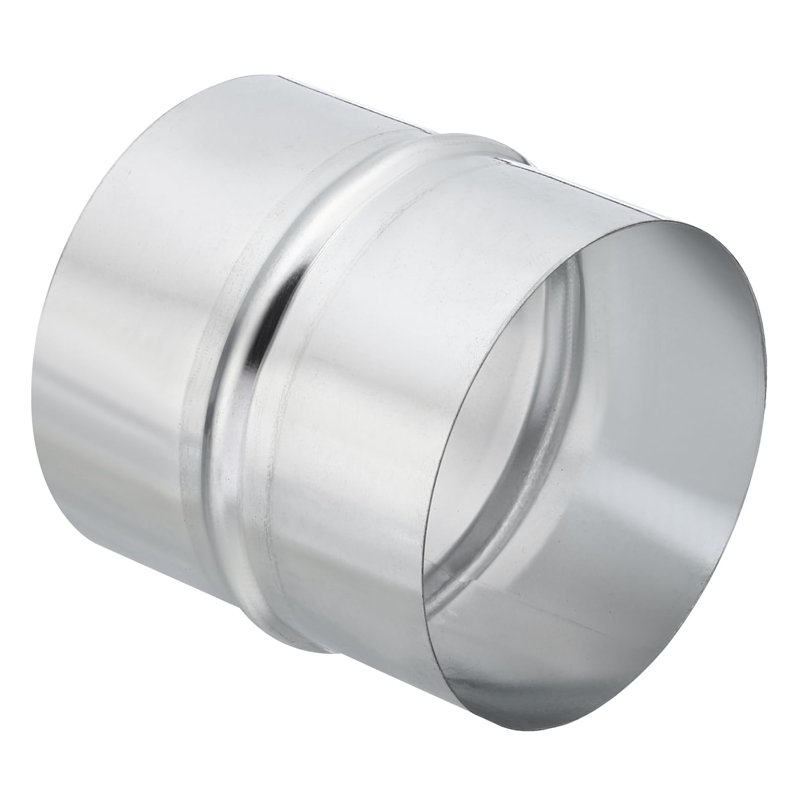 PATIKIL 4" Duct Connector, Galvanized Steel Duct Coupling Vent Coupler Dryer Pipe Coupling Hose Extension Connector for HVAC Exhaust Fan Vent Systems, 4" Long