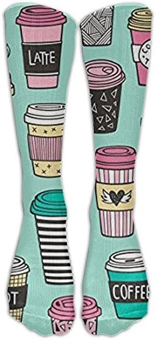 Fashion Christmas Coffee Latte Geometric Knee High Graduated Compression Socks For Women And Men - Best Medical, Nursing, Travel &amp; Running &amp; Fitness