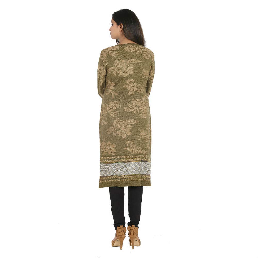 wolly women's and girls woolen kurti for winter #1803 coffee
