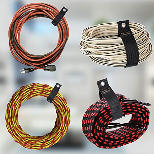 MOHOO Heavy Duty Storage Straps, Heavy Duty Hook and Loop Storage Straps for Extension Cords Storage, Cables, Hoses, Rope, Garage Organization, Shop, Home, Boat and RV, Pack of 6 with 2XL 2L 2M - Thumbnail 2