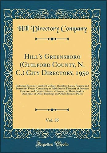Hill S Greensboro Guilford County N C City Directory 1950