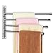 HOMEIDEAS Swing Out Towel Bar SUS304 Stainless Steel 4-Bar Folding Arm Swivel Hanger Bathroom Storage Organizer Wall Mount Towel Rack,Brushed Finish