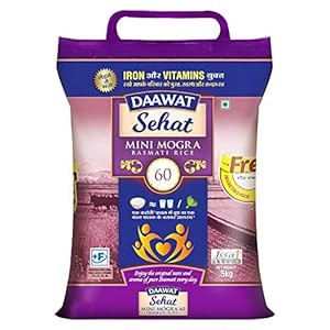 Daawat Sehat Mini Mogra Basmati Rice, 5kg with Free Spoon