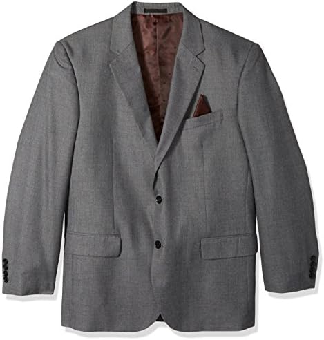 Alexander Julian Colours Men's Big and Tall Single Breasted Modern Fit 2 Button Notch Lapel Suit Separate Jacket, Dark Gray Sharkskin, 50 Short