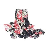 eFuture(TM) Fashion Ladies Style Soft Chiffon Black Butterfly Print Scarf Scarf Wrap +eFuture's nice Keyring
