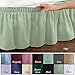 Collections Etc Wrap Around Bed Skirt, Easy Fit Elastic Dust Ruffle, Blue, Queen/King