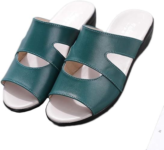 Amazon Lecmt レディース シンプル ミュール オープントゥ 厚底 サンダル 疲れない ウェッジ ミュール サンダル ヒール レトロ クッション性 お洒落 カジュアル デイリー 春夏 ストーム 美脚サンダル 通勤 オフィス サンダル Lecmt ミュール
