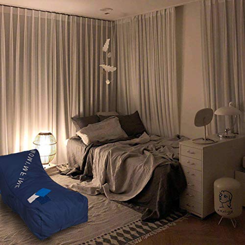 Livebest Bean Bag Chair - Floor Chair Couch Lazy Lounger Memory Foam Sofa with Dirt-Proof Oxford Fabric&Side Pocket for Kids Age 2 and Up,MOM I'm FINE,Sea Blue