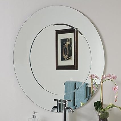 Quality Glass Frameless Round Mirror | Double Glass | Mirror for Wall | Mirror for Bathrooms | Mirror for Home | Mirror Decor | Mirror Size : 24 X 24 inch