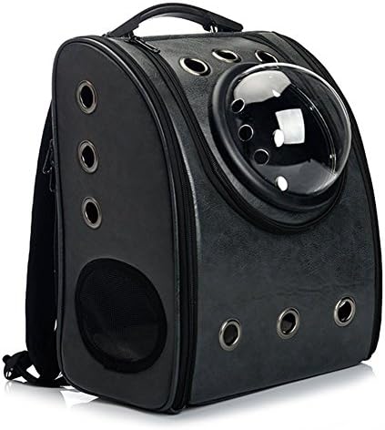 Vedem Pet Carrier Bag Cat Dog Traveler Bubble Backpack (Black)