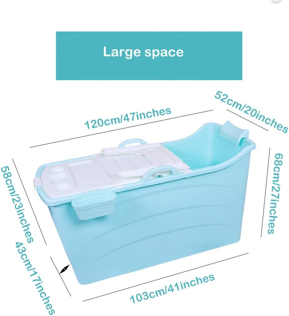 Color : Blue GLY Portable Bathtub Soaking Bath Tub for Shower Stall