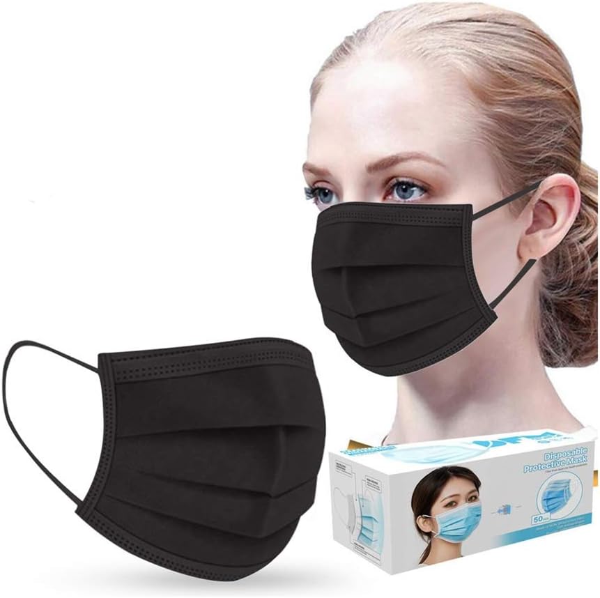 *GREAT PRICE!* Amazon 50PC, Black Disposable Face Masks just 3.15